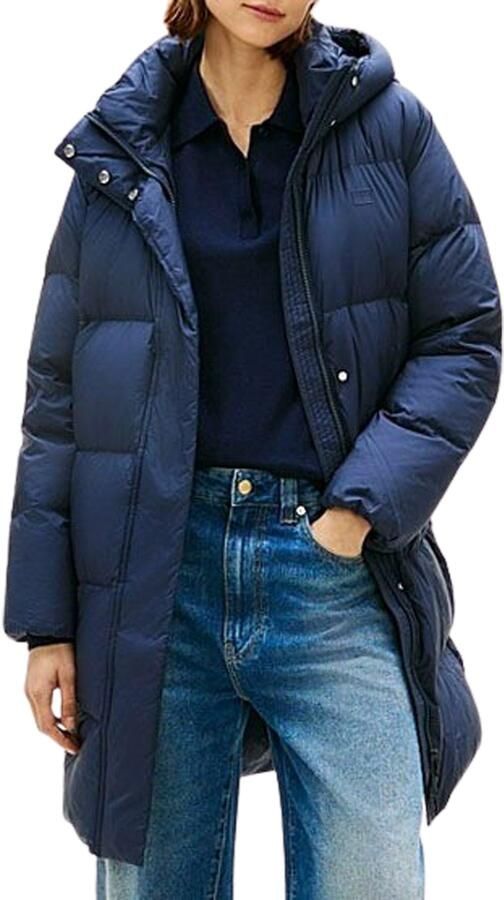 Tommy Hilfiger Regular fit lange donsjas met capuchon