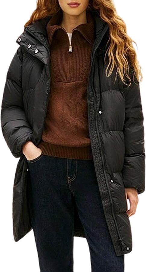 Tommy Hilfiger Regular fit lange donsjas met capuchon