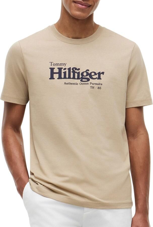 TOMMY HILFIGER Heren Polo's & T-shirts Nautical Chest Graphic Reg Tee Beige - Foto 5