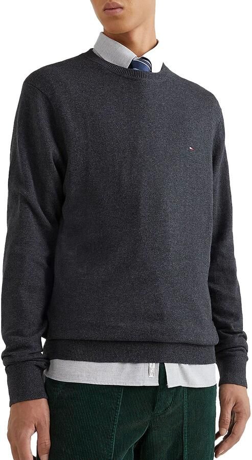 TOMMY HILFIGER Heren Truien & Vesten Pima Org Ctn Cashmere Crew Neck Donkergrijs - Foto 7