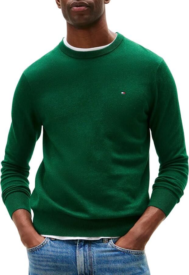 Tommy Hilfiger Regular fit gebreide pullover van een mix van katoen en kasjmier