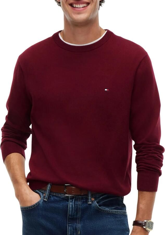 TOMMY HILFIGER Heren Truien & Vesten Pima Org Ctn Cashmere Crew Neck Bordeaux - Foto 9