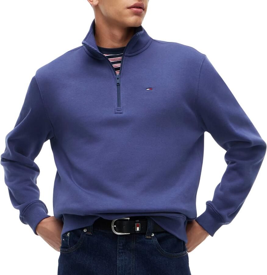 TOMMY JEANS Heren Truien & Vesten Tjm Reg Fleece 1 4zip Mock Neck Blauw - Foto 5