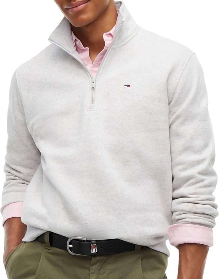 TOMMY JEANS Heren Truien & Vesten Tjm Reg Fleece 1 4zip Mock Neck Lichtgrijs - Foto 7