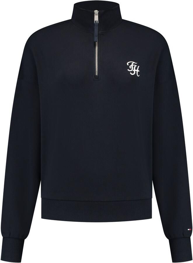Tommy Hilfiger Regular Script Logo 1 2 Zip Sweater Dames