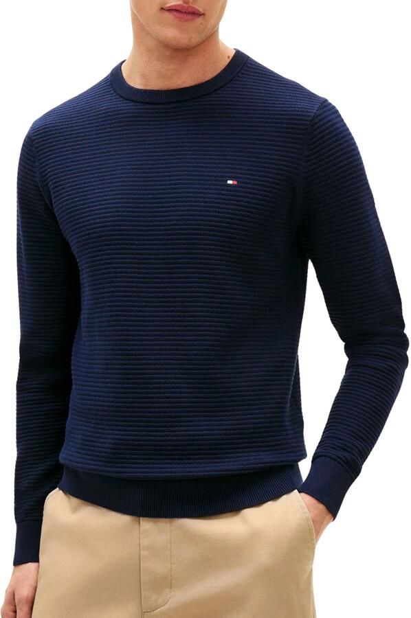 TOMMY HILFIGER Heren Truien & Vesten Seasonal Structure Cneck Donkerblauw - Foto 5