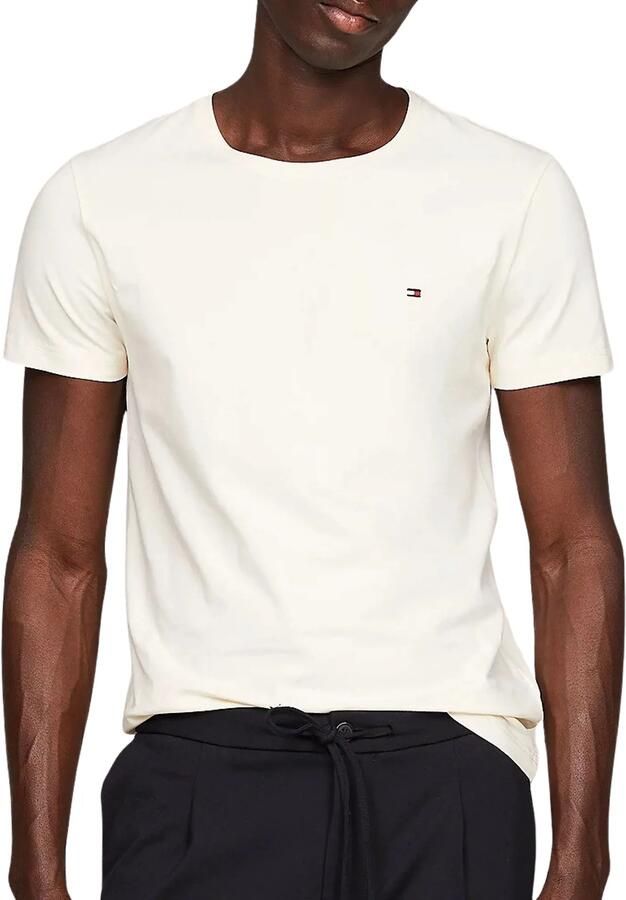 TOMMY HILFIGER Heren Polo's & T-shirts Stretch Slim Fit Tee Beige