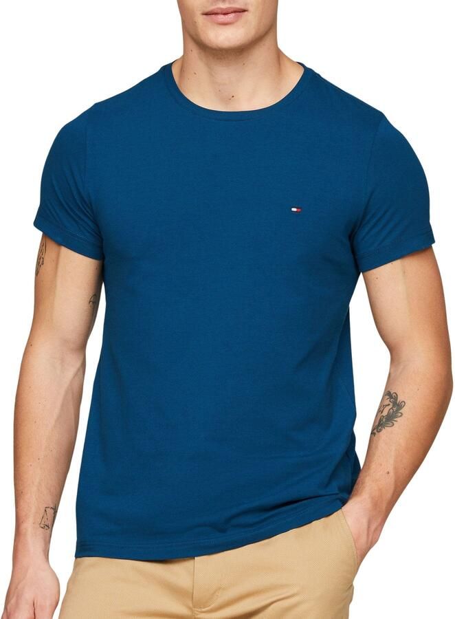 Tommy Hilfiger slim fit T-shirt met logo anchor blue