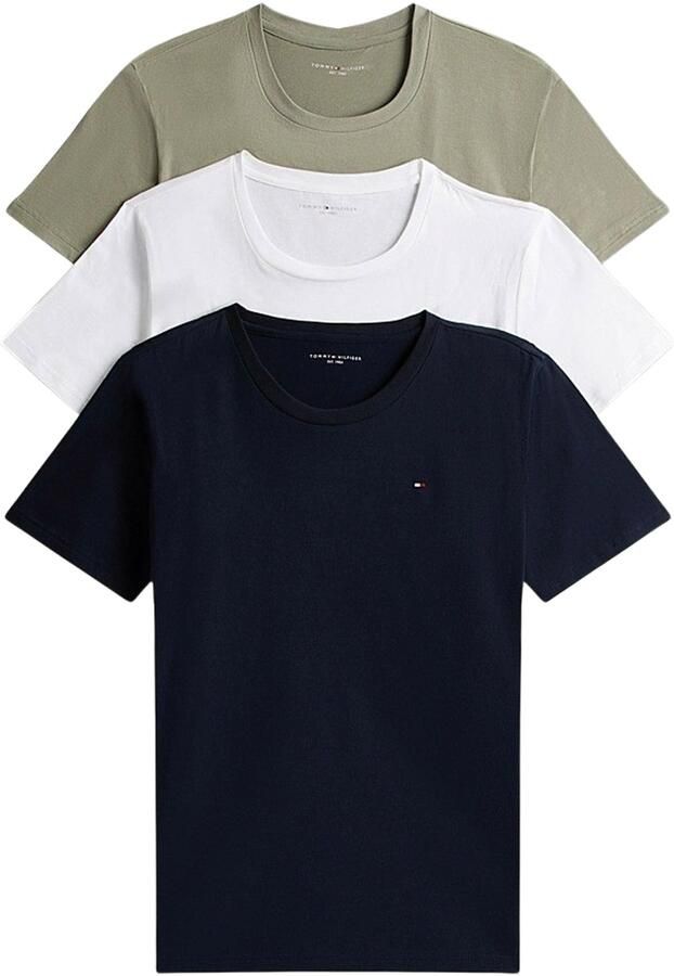 Tommy Hilfiger Regular fit T-shirt van puur katoen in een set van 3 stuks