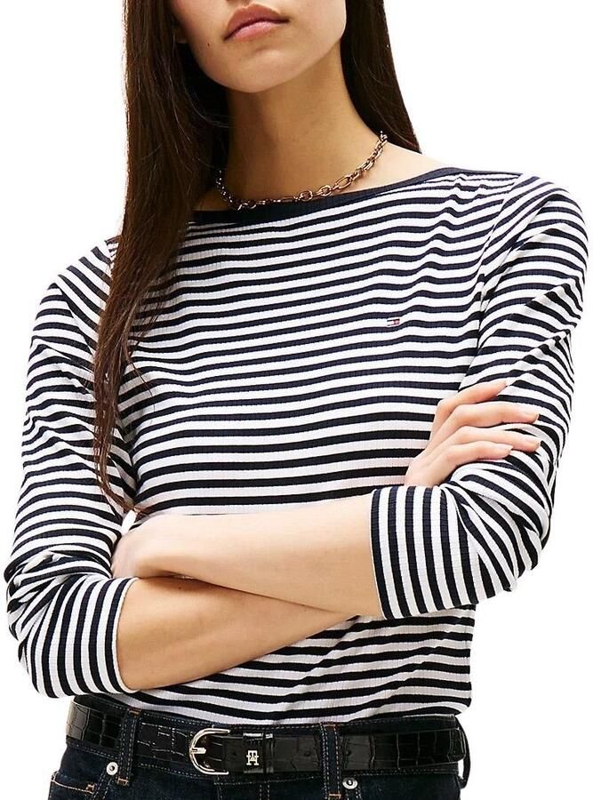 Tommy Hilfiger Shirt met lange mouwen SLIM 5X2 RIB BOAT-NK LS met boothals en ribstructuur - Foto 6