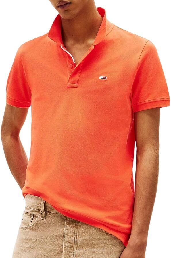 TOMMY JEANS Heren Polo's & T-shirts Tjm Slim Plancket Polo Ext Oranje