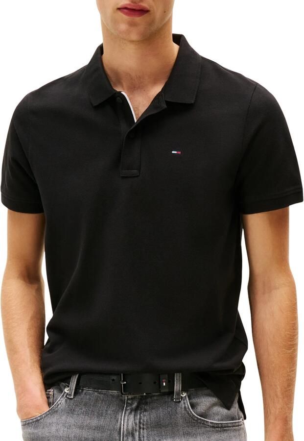 Tommy Jeans Polo Shirt Korte Mouw Flag Slim Polo Shirt Black - Foto 15