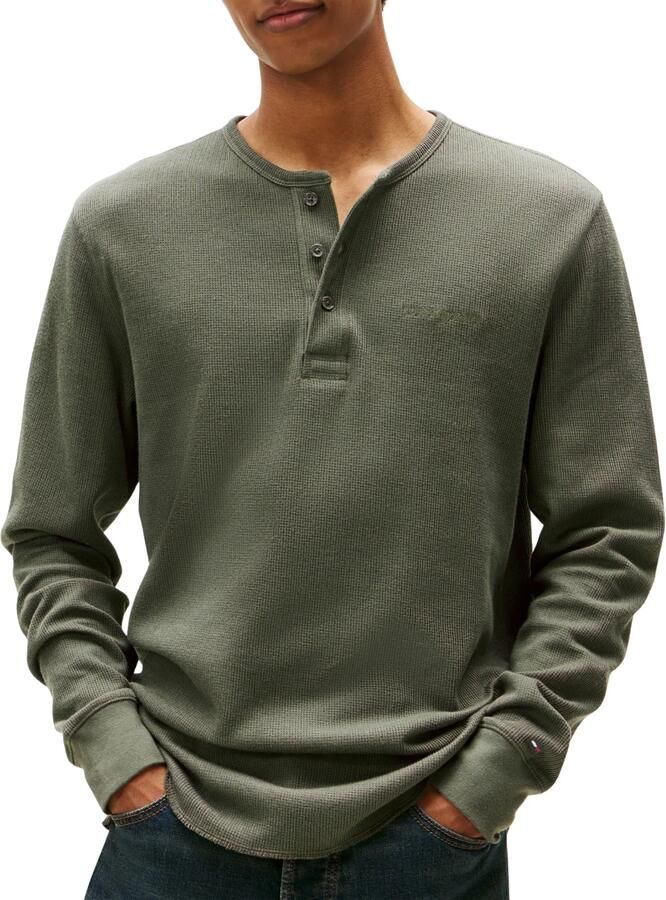 Tommy Hilfiger Slim Waffle Longsleeve Shirt Heren