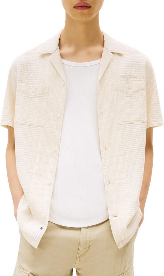 Tommy Jeans Regular fit vrijetijdsoverhemd met wafelstructuur