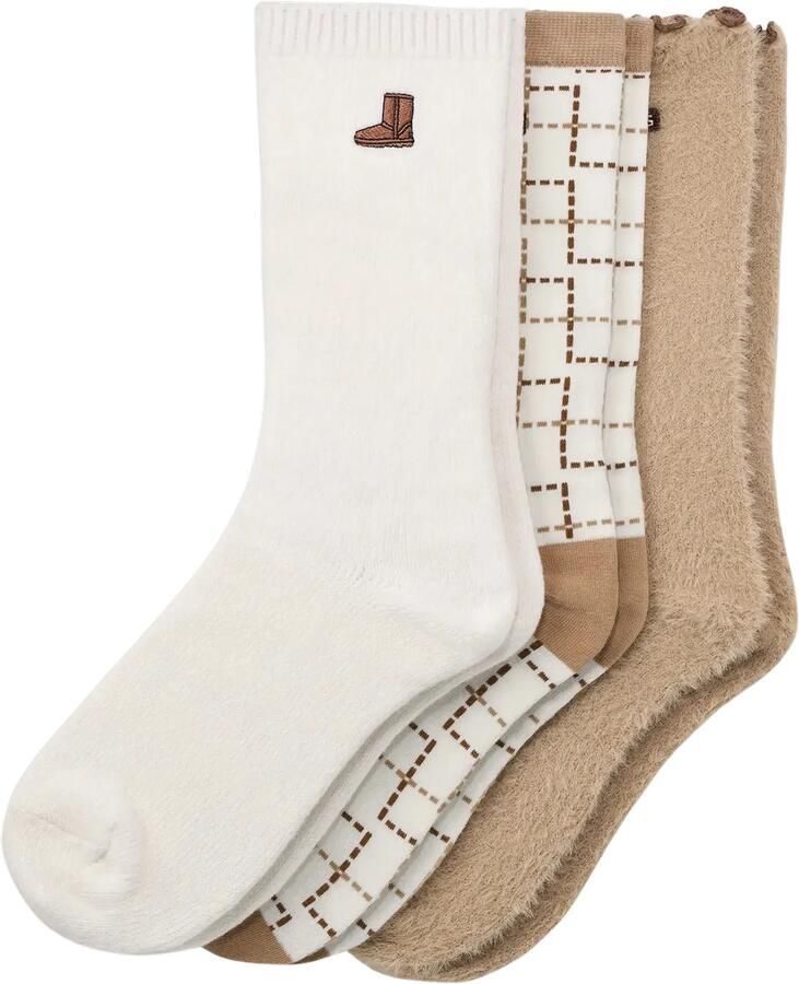 UGG sokken Classic Crew 3 Pack 1181414 classic boot plaid sand