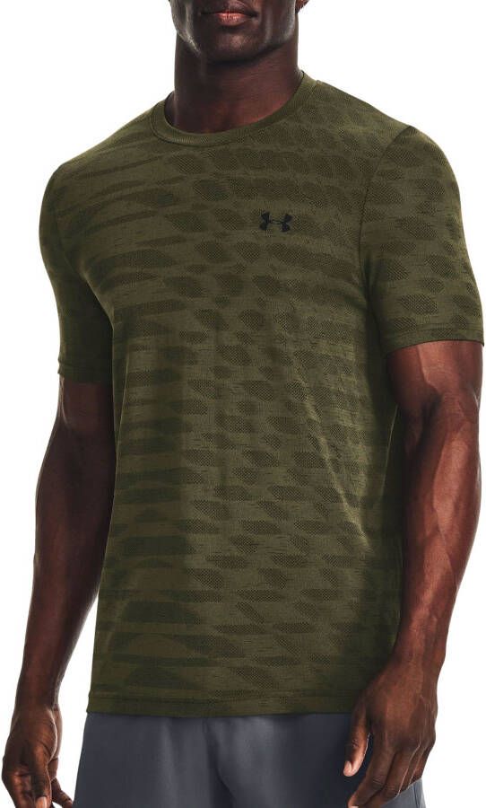 Under Armour Seamless Ripple Heren T-shirts en Polos Green Heren