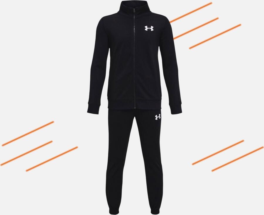 Under Armour trainingspak zwart wit Jongens Polyester Opstaande kraag Logo 152