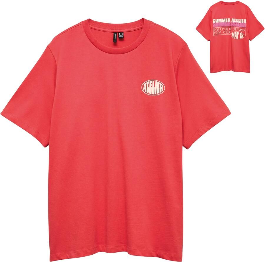 VERO MODA T-shirt met backprint rood - Foto 2