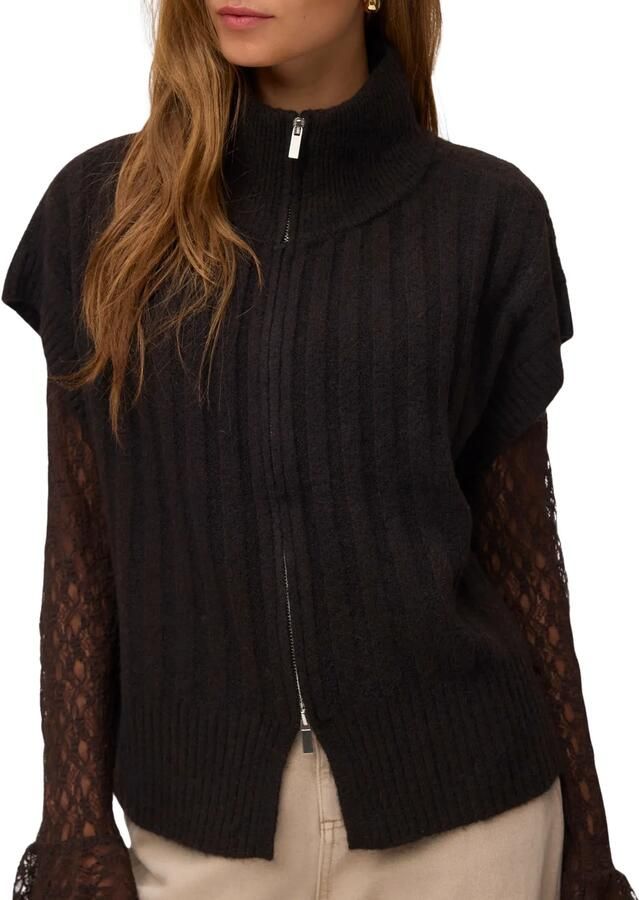 VERO MODA gebreid vest met wol bruin