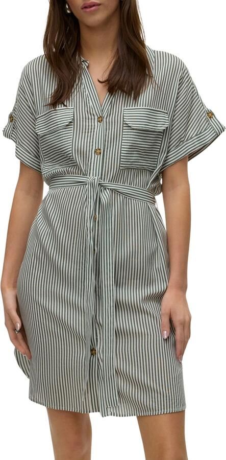 Vero Moda Getailleerde mini-jurk van pure viscose model 'BUMPY' - Foto 8