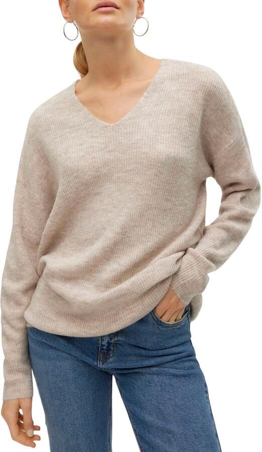 Vero Moda Regular fit gebreide pullover met V-hals model 'CREWLEFILE'