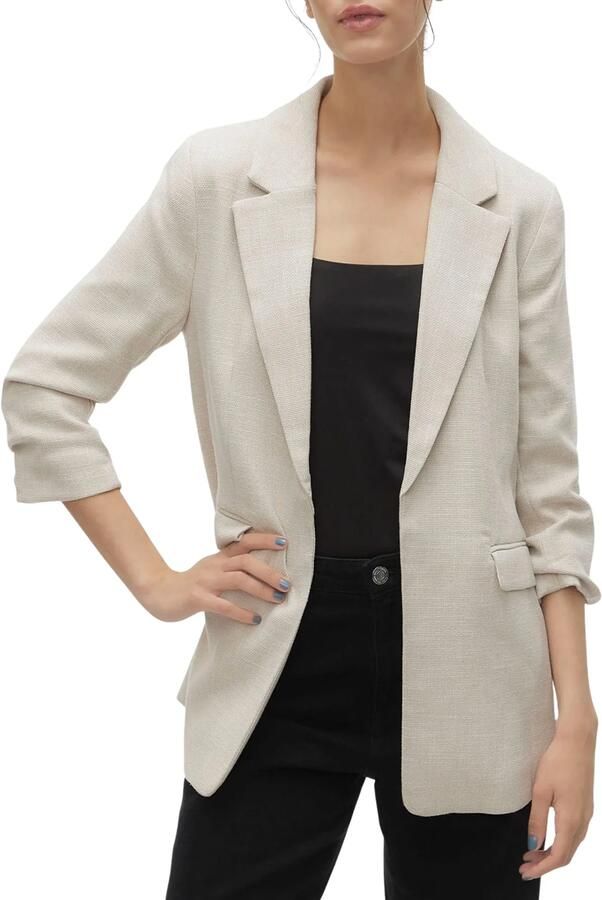 Vero Moda Lange blazer VMFRIDA LS REGULAR BLAZER NOOS zonder sluiting en met gerimpelde 3 4 mouw - Foto 12