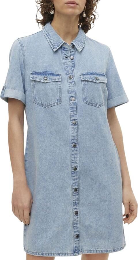Vero Moda Soepele jeansjurk van een mix van katoen en viscose model 'JENNIE' - Foto 9