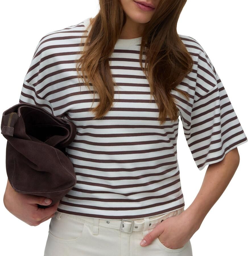 VERO MODA gestreept T-shirt bruin - Foto 4