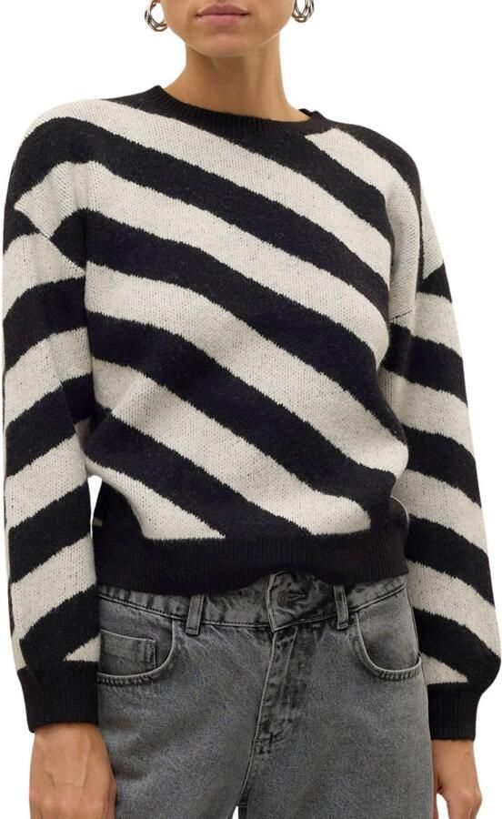 Vero Moda Gebreide pullover met diagonale streepmotief model 'LARA'