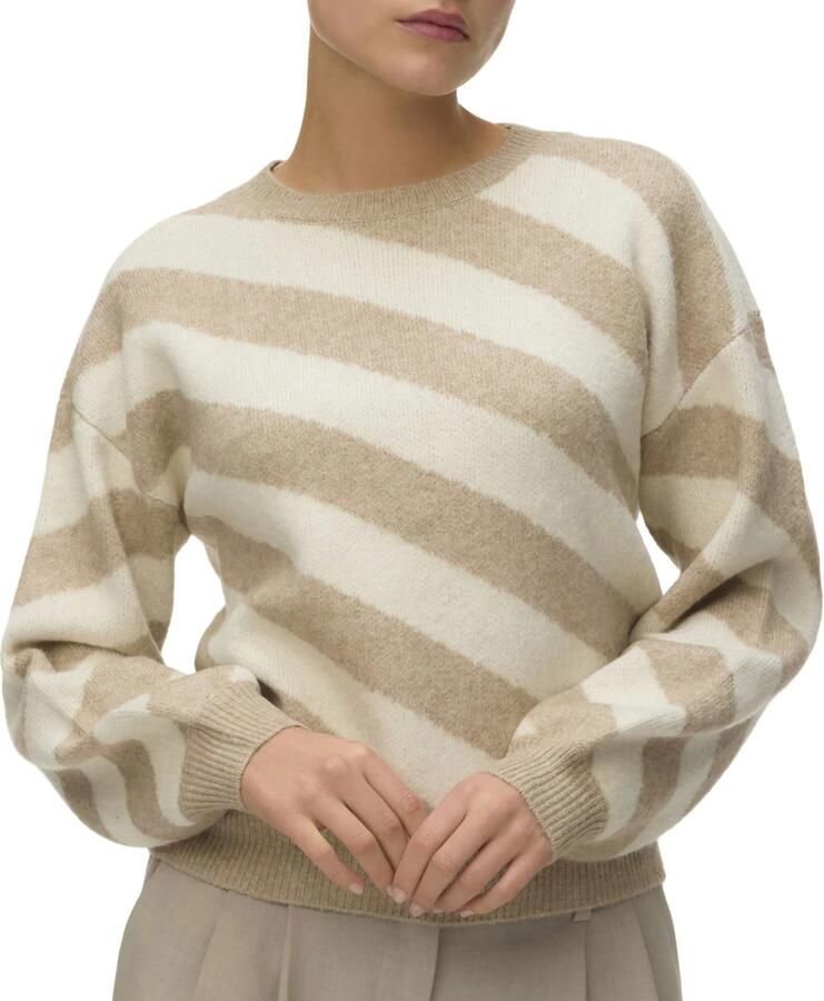 Vero Moda Gebreide pullover met diagonale streepmotief model 'LARA'