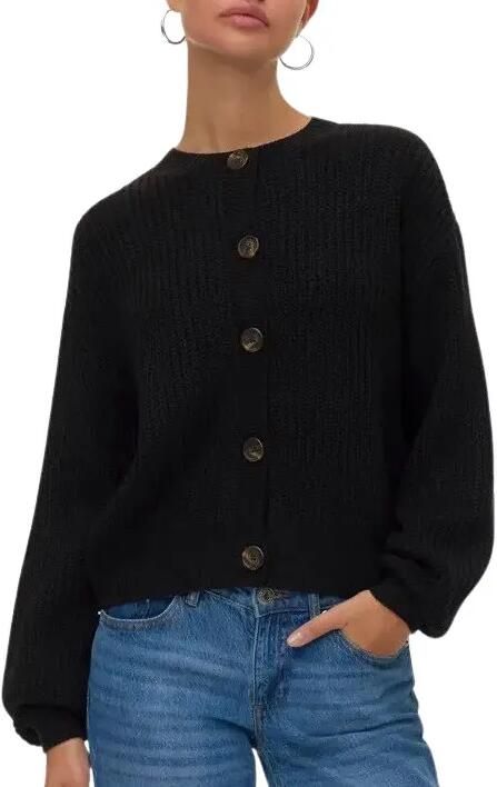 Vero Moda Loose fit gebreid jack met enkelrijige knoopsluiting model 'LEA' - Foto 10
