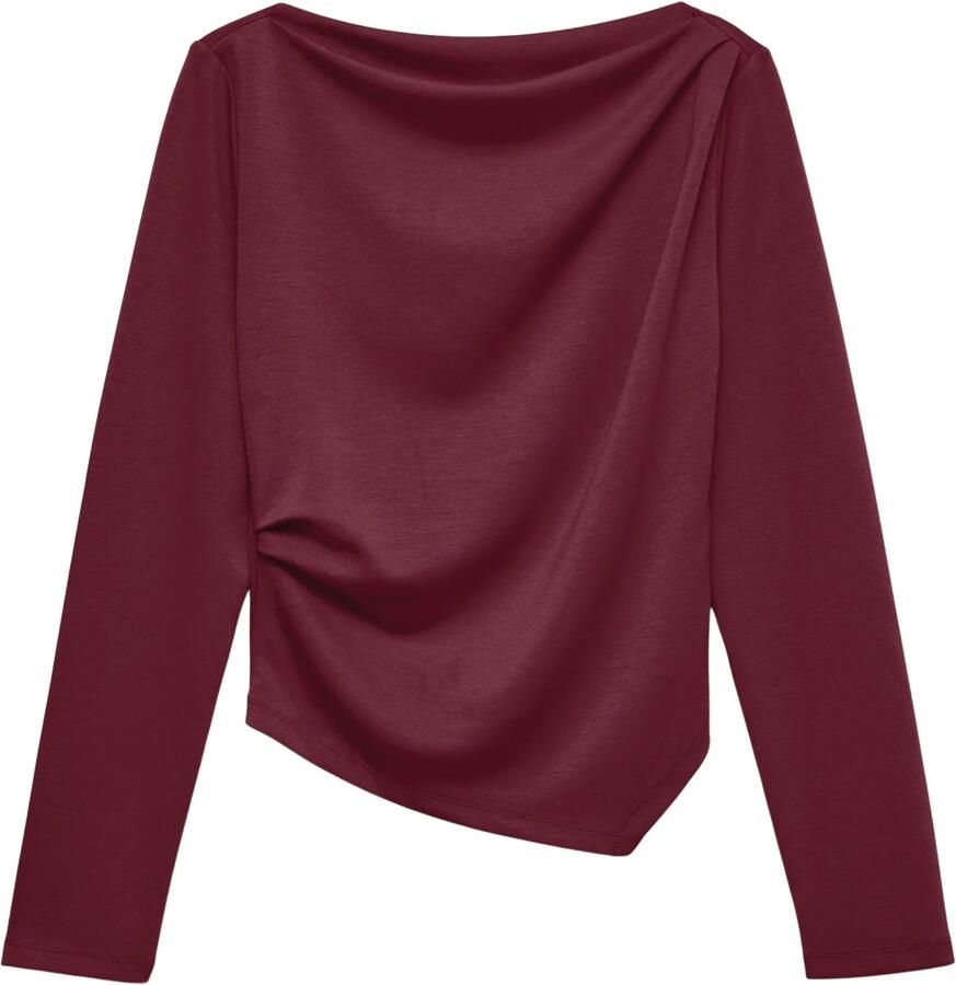 VERO MODA rechtvallende top donkerrood