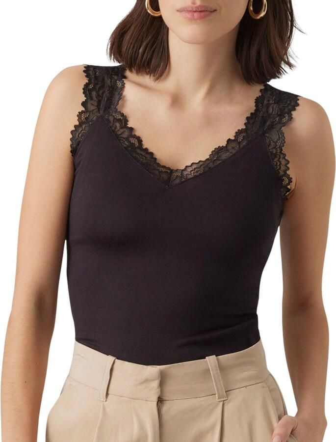 Vero Moda Zwarte Viscose Tanktop Lente Zomer Black Dames - Foto 3