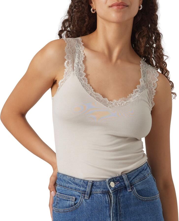 VERO MODA singlet VMROSA met kant ecru - Foto 3