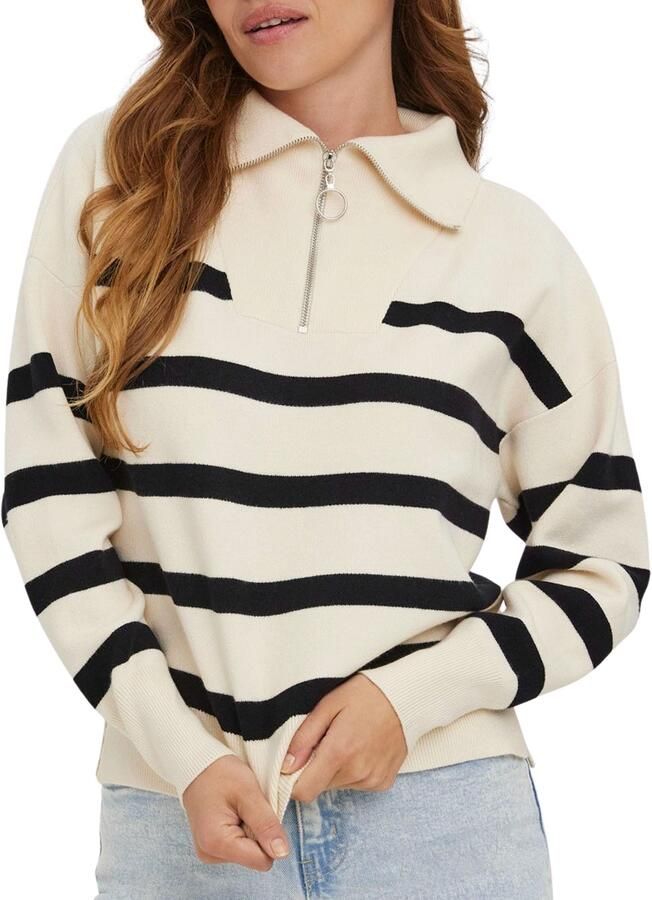 Vero Moda Regular fit gebreide pullover met schipperskraag model 'SABA'