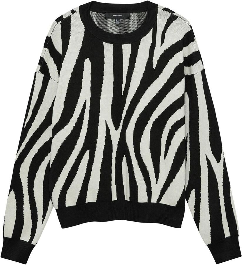 Vero Moda Regular fit gebreide pullover van viscosemix model 'SILJEANIMAL'