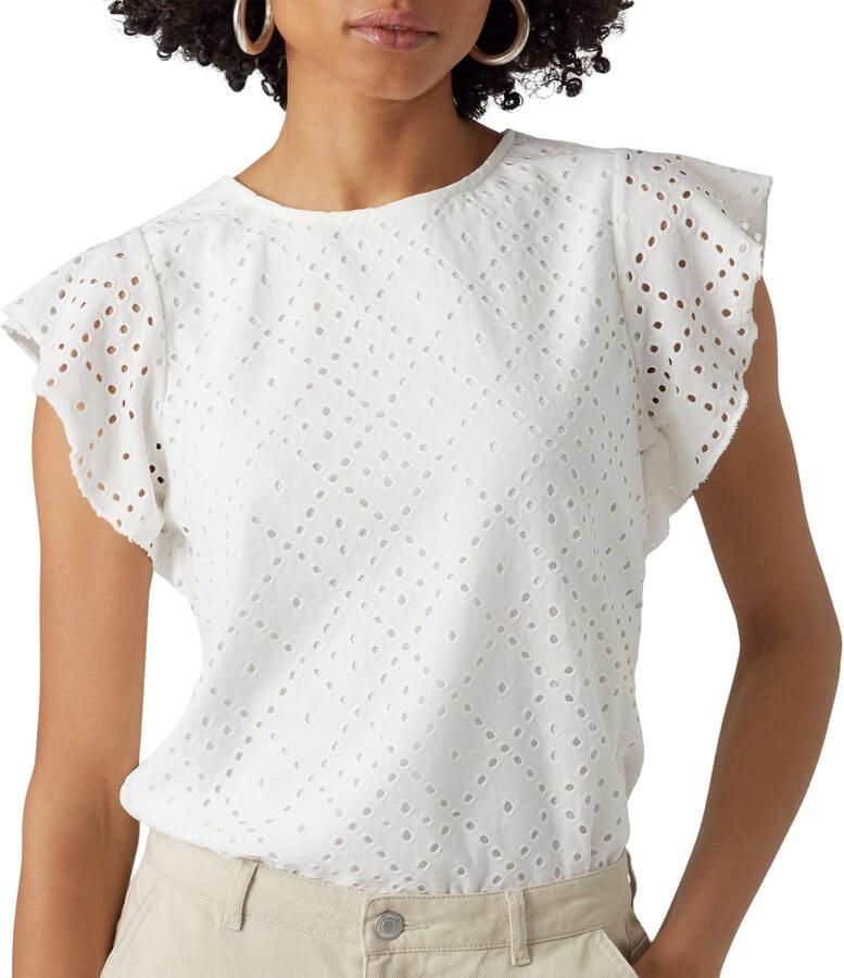 Vero Moda Regular fit T-shirt met ajourpatroon model 'TASSA' - Foto 3