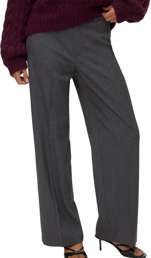 VERO MODA straight regular waist pantalon antraciet - Foto 3