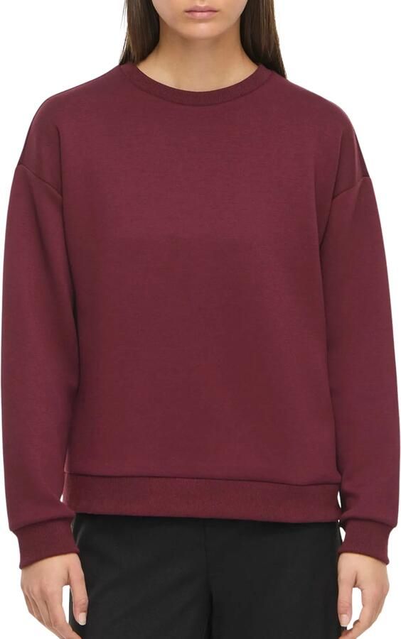 VILA rechtvallende jacquard sweater donkerrood - Foto 3