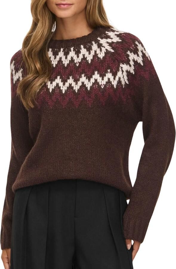 Vila Toni Crew Jacquard Knitted Sweater Dames