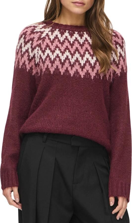 Vila Toni Crew Jacquard Knitted Sweater Dames - Foto 4