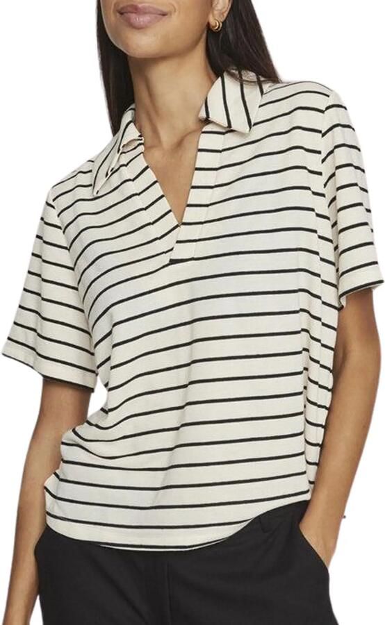 Vila T-shirt met platte kraag model 'ALO' - Foto 4