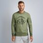 PME Legend sweater met printopdruk oil green - Thumbnail 3