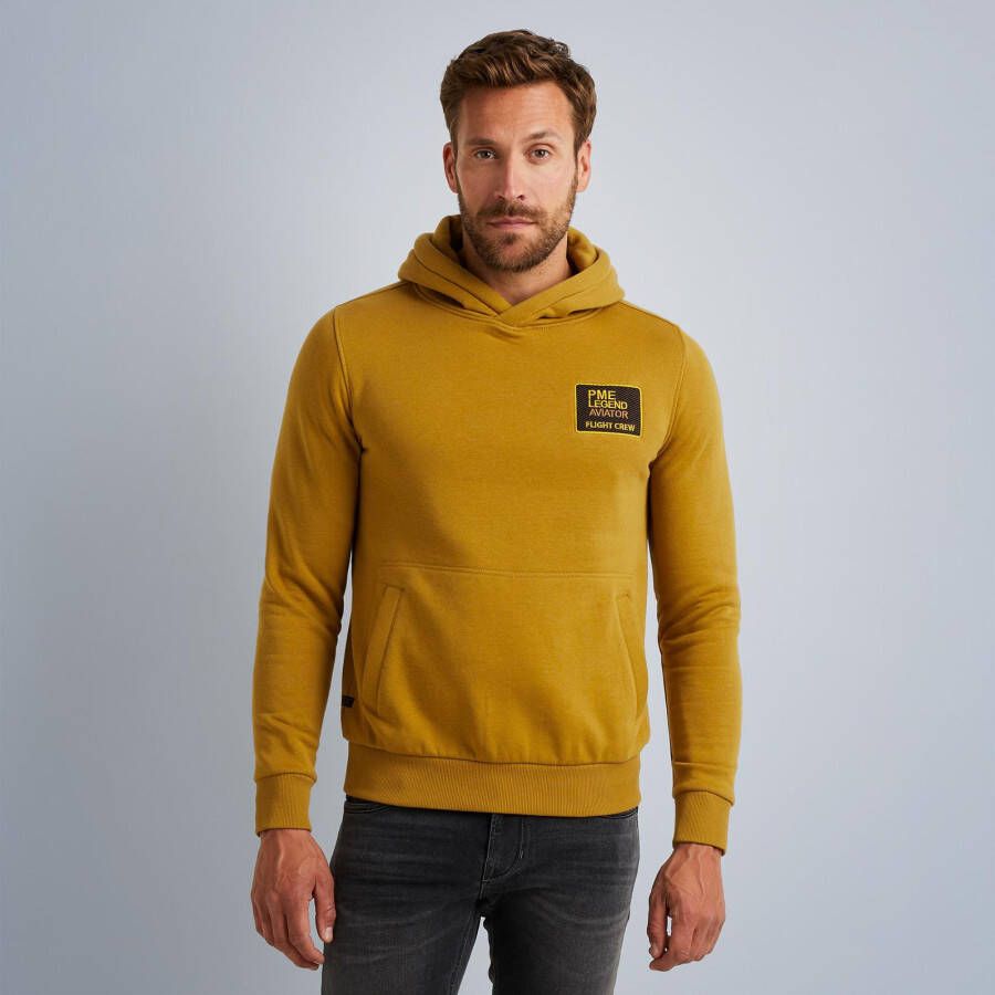 PME Legend Zachte geborstelde fleece hoodie Yellow Heren