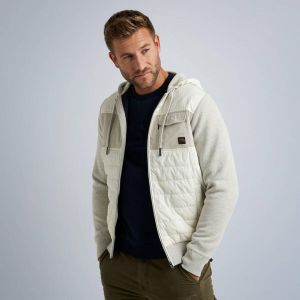 PME Legend Zip jacket material mix hybrid sty silver lining Wit Heren