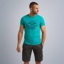 PME Legend regular fit T-shirt met printopdruk turquoise - Thumbnail 3