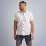 PME Legend Witte Casual Overhemd Short Sleeve Shirt Ctn Linen Cargo Walker - Thumbnail 4