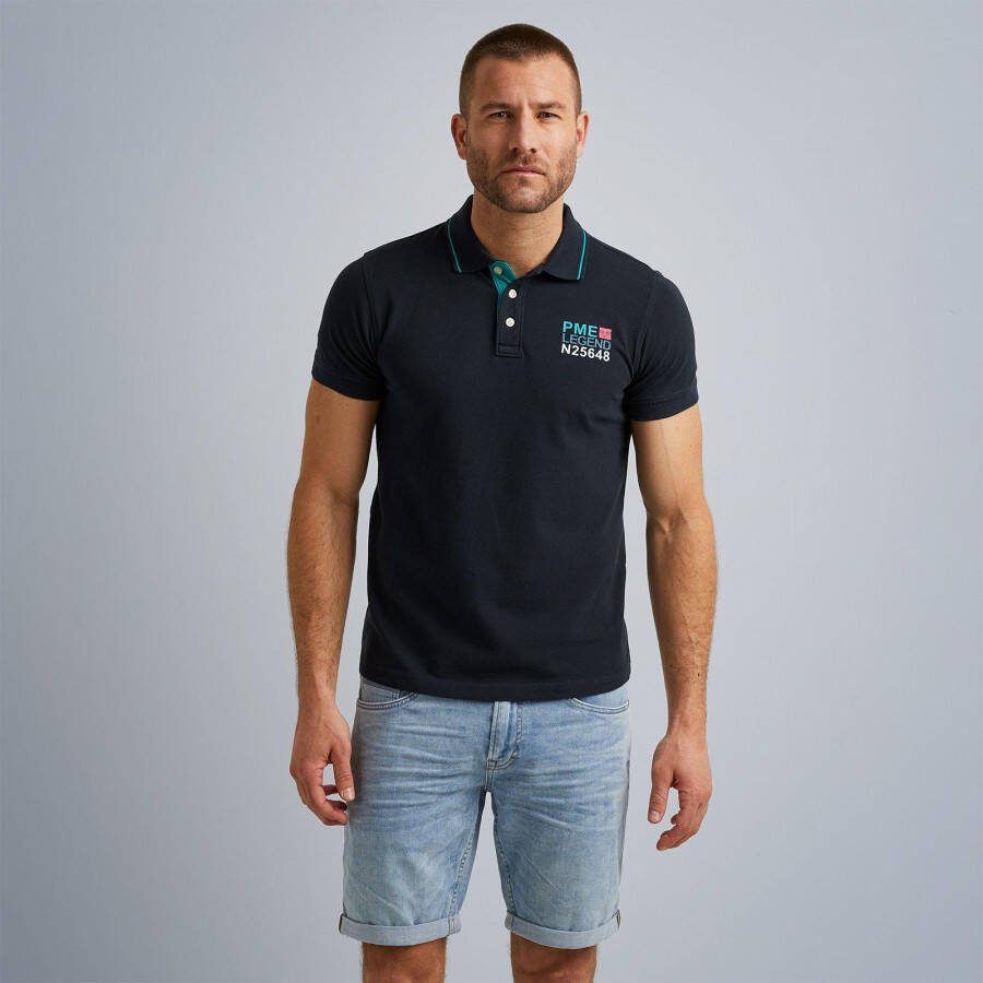 PME LEGEND Heren Polo's & T-shirts Short Sleeve Polo Stretch Pique Package Blauw - Foto 2