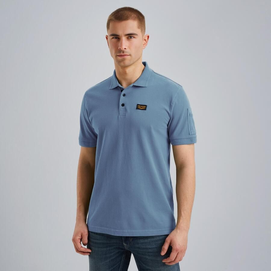 PME LEGEND Heren Polo's & T-shirts Trackway Polo Blauw - Foto 3