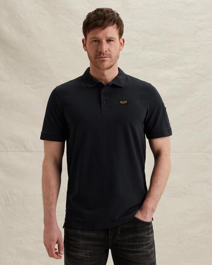 PME Legend slim fit poloshirt met labelstitching model 'TRACKWAY' - Foto 7